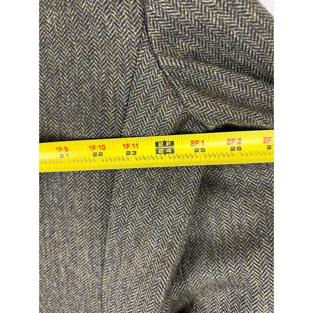 Jos. A. Bank Mens 50R Wool Herringbone Sport Coat Blazer Olive Green Brown 1603